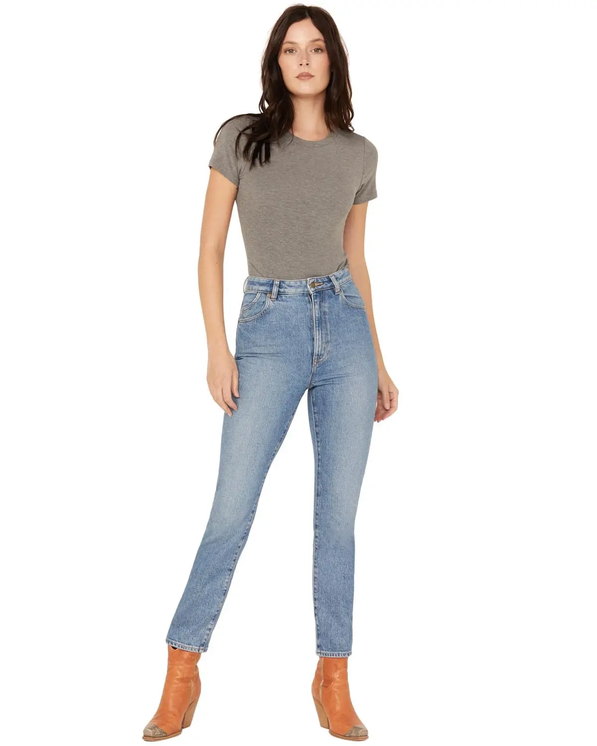 Rolla's Women's Medium Wash High Rise Cyprus Dusters Straight Jeans - R31j00