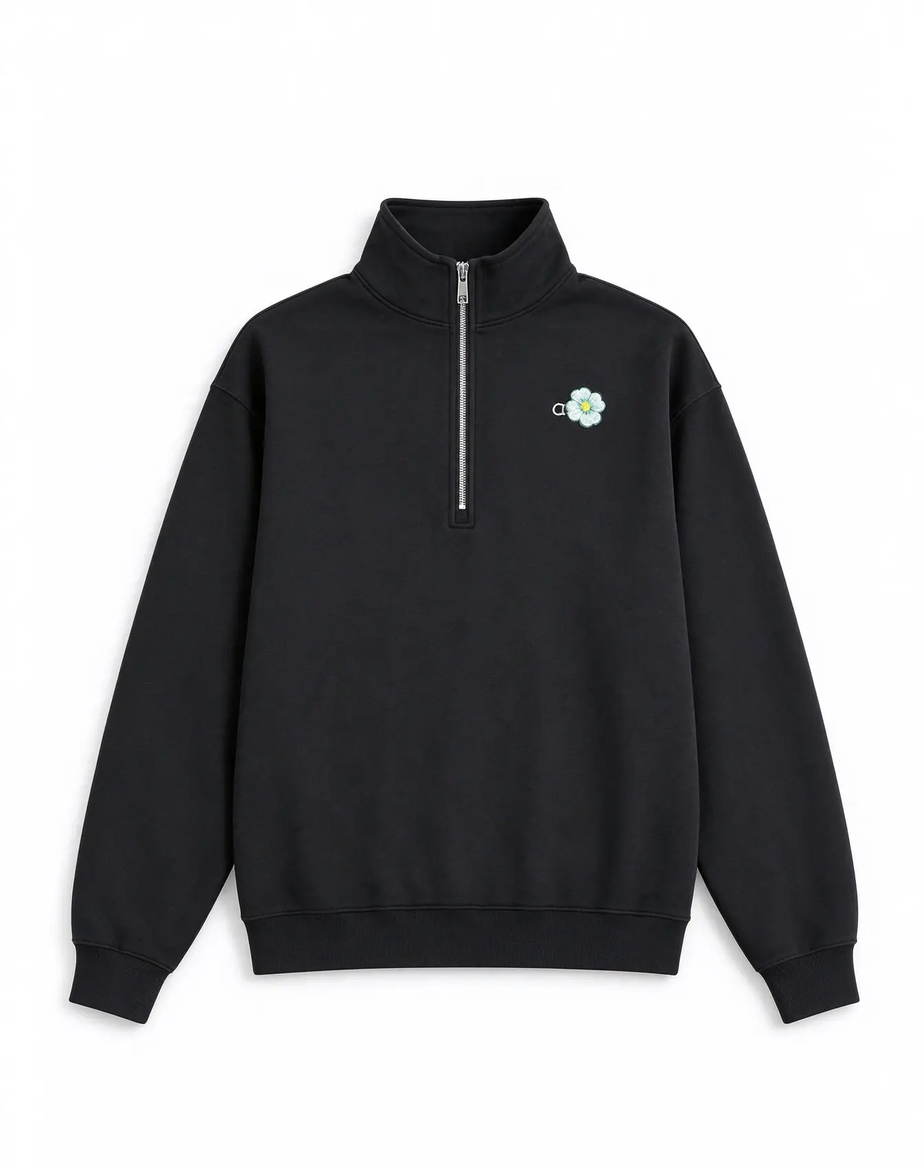 DCM#A3040Black-128  Discounts Half zip Sweatshirt-XS,S,M,L,XL