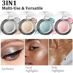 4-Piece 3-in-1 Multichrome Body Glitter for Face, Eyes & Body | Buildable Waterproof Shimmer, Sweat-Proof & Smudge-Resistant with High Coverage | Ideal for Halloween, Festivals, Weddings & Night Parties | Elegant Holiday Gift Set！