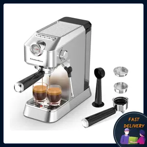 KitchenBoss Espresso Machine with Steamer: 20 Bar Professional Compact Barista Espresso Machines with Milk Frother Steam Wand, Automatic Fast Heating Cappuccino Machine and Latte Coffee Maker