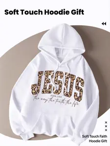 Christian Jesus Soft Touch Fleece Hoodie, Leopard Bible Verse Shirt, Fashion Faith Clothing Gift, Love Jesus Theme Top