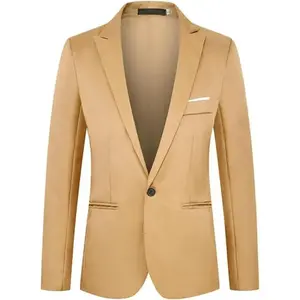 Mens Blazers Slim Fit Lightweight Casual Sport Coat One Button Business Suit Jacket Solid Tuxedo Suits for Men(Sheets)