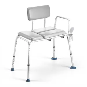 VEVOR Tub Transfer Bench for Bathtub, 500 lbs Weight Capacity Heavy Duty Shower Chair with Arm and Backrest, Height Adjustable Bathroom Shower Bench Bath Seat for Adults, Seniors, Elderly and Disable