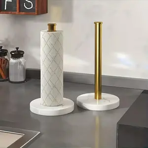 Freestanding Paper Towel Holder, Kitchen Paper Towel Holder - Suitable for Bathroom and Kitchen Countertops, Standard or Large Paper Toilet Roll Holder with Marble Base