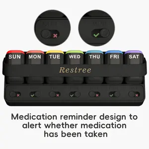 Weekly Reminder Pill Case 7 Grid Travel Tablet Organizer Plastic Medicine Box