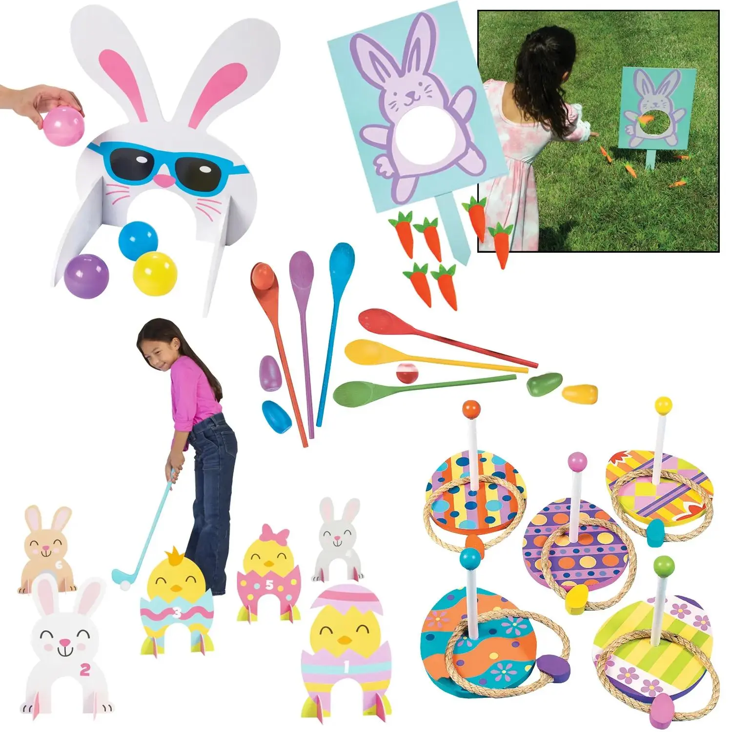 Easter Egg Hunt Game Kit - 16 Pieces of Fun Activities for Kids