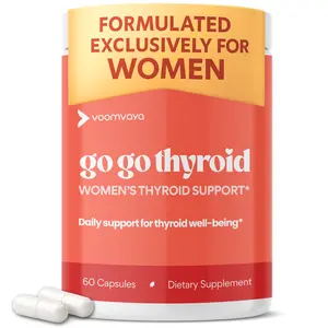 VoomVaya Go Go Thyroid - Thyroid Support for Women 30+ - Female-Focused Hormonal Balance & Thyroid Supplement with Iodine, Selenium & L-Tyrosine - 3rd Party Tested - 60 Capsules
