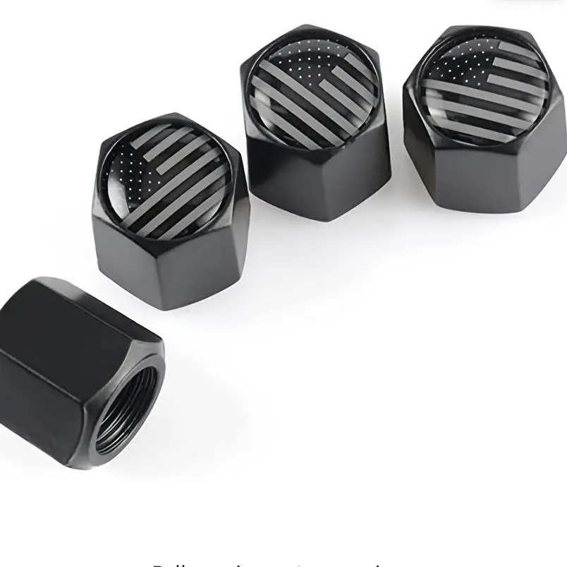 American Flag Pattern Car Tire Valve Cap, Anti-rust & Sealing Universal Valve Cap, Suitable for Car, Bicycle, Truck & Motorcycle
