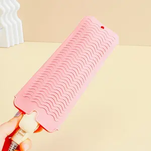 Silicone Curling Iron Heat Resistant Bag, Portable Hair Straightener Storage Pouch, Dual Layer Insulated Case, Travel Friendly Organizer