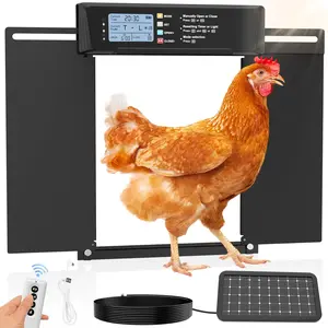 Automatic Chicken Coop Door Solar and  ,6 Modes Chicken Coop Door with Timer,Light Sensor,  Electric Auto Chicken Door Opener with Remote Control,Anti-Pinch,Weatherproof