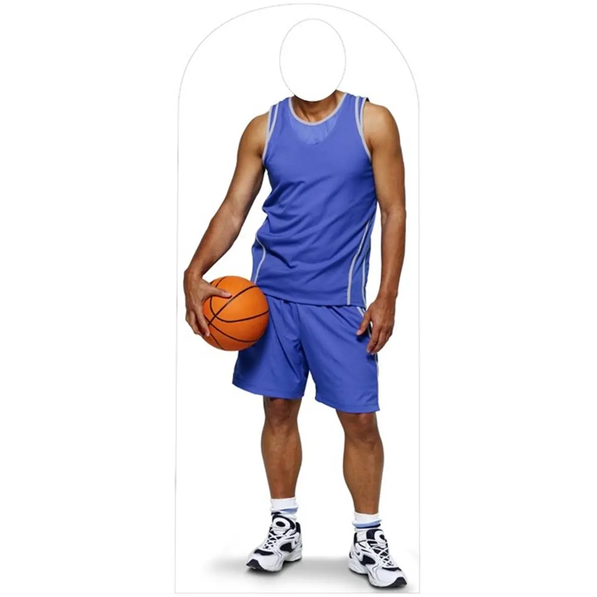 Life-Size Corrugated Basketball Cardboard Cutout - 70.5"h x 28"w Stand-Alone Wall Mount Sports Home Decor
