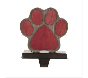Glitzhome Fur Baby Dog Pet Paw Christmas Stocki ng Hanger