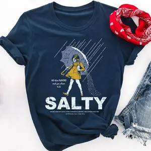 Salty Girl Tee: Women's Vintage Cotton Blend T-Shirt, Salty Girl Teacher T-Shirt