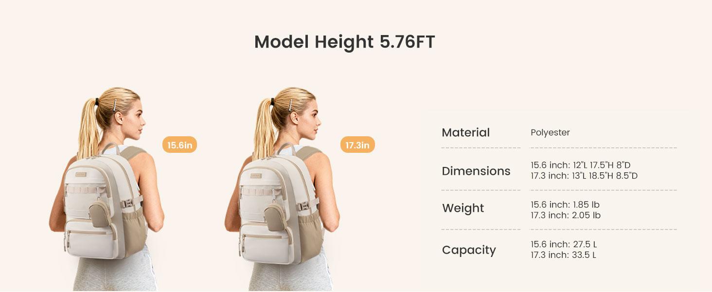LOVEVOOK College Laptop Backpack, 15.6" Padded Daypack Trolley Sleeve, 14 Pockets, Waterproof Work Bag for Nurse Teacher Office Daily Commute with Accessory Pouch
