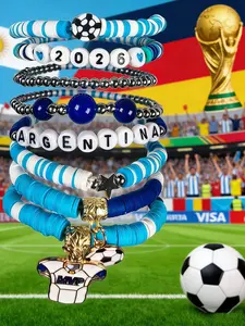 2026 Usmnt World Cup Soccer Soft Clay Bracelet Set, Usa Canada Mexico World Cup Bracelets, Sports Fan Accessories, Collectible Souvenirs