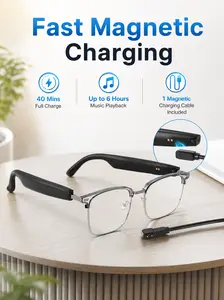 SIHUADON AI Smart Glasses, Bluetooth Glasses for Men & Women, Instant Recording Translation Glasses, UV-Adjustable Blue Light-Blocking Glasses with Dual Speakers for Travel, Work, Business