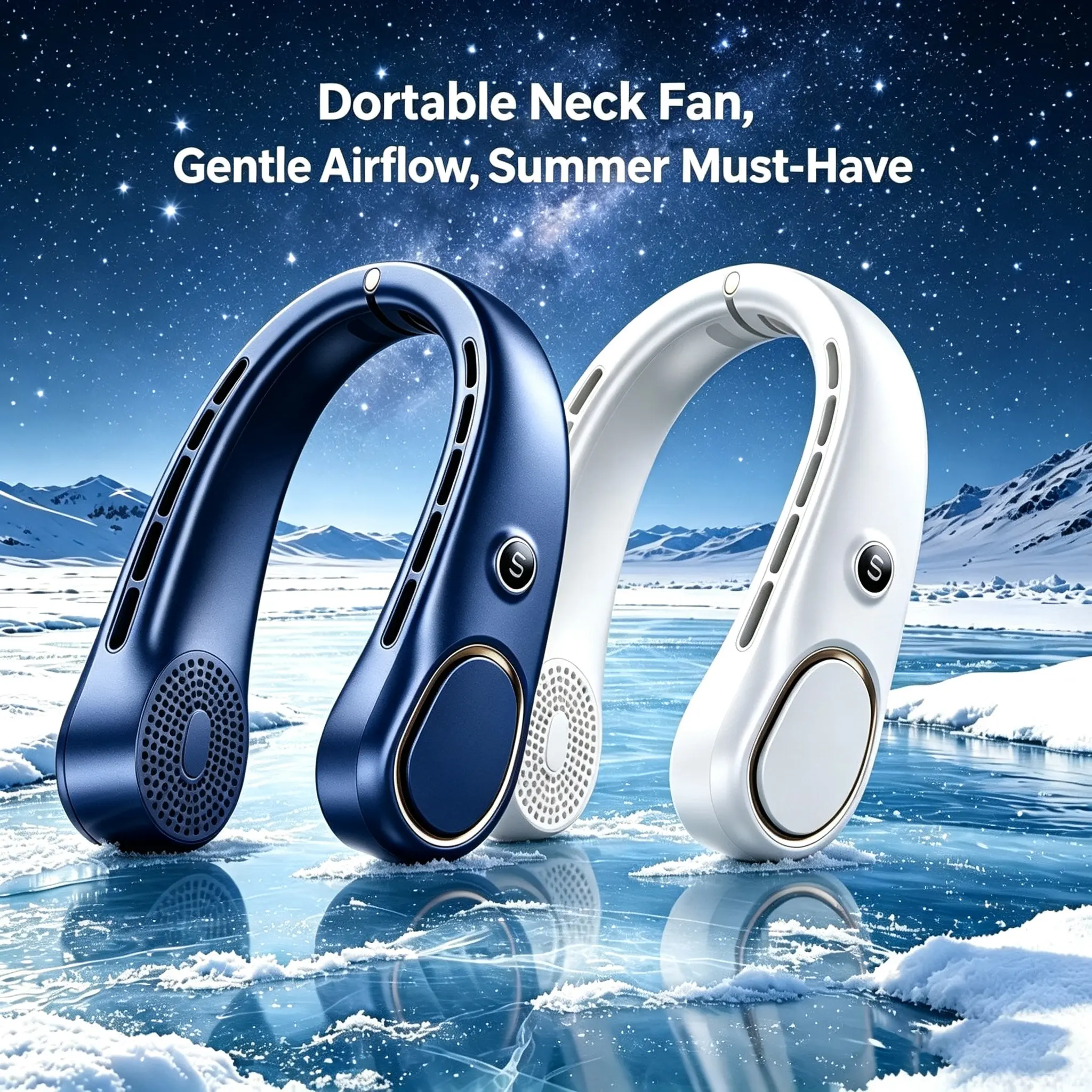 Neck Fan, Hands-Free Bladeless Neck Fan Portable Rechargeable, 360° Cooling Neck Fan, 5-Speed, Silent, 3000MAh Battery Powered USB Wearable Personal Fan For Women, Travel, Outdoor Gifts