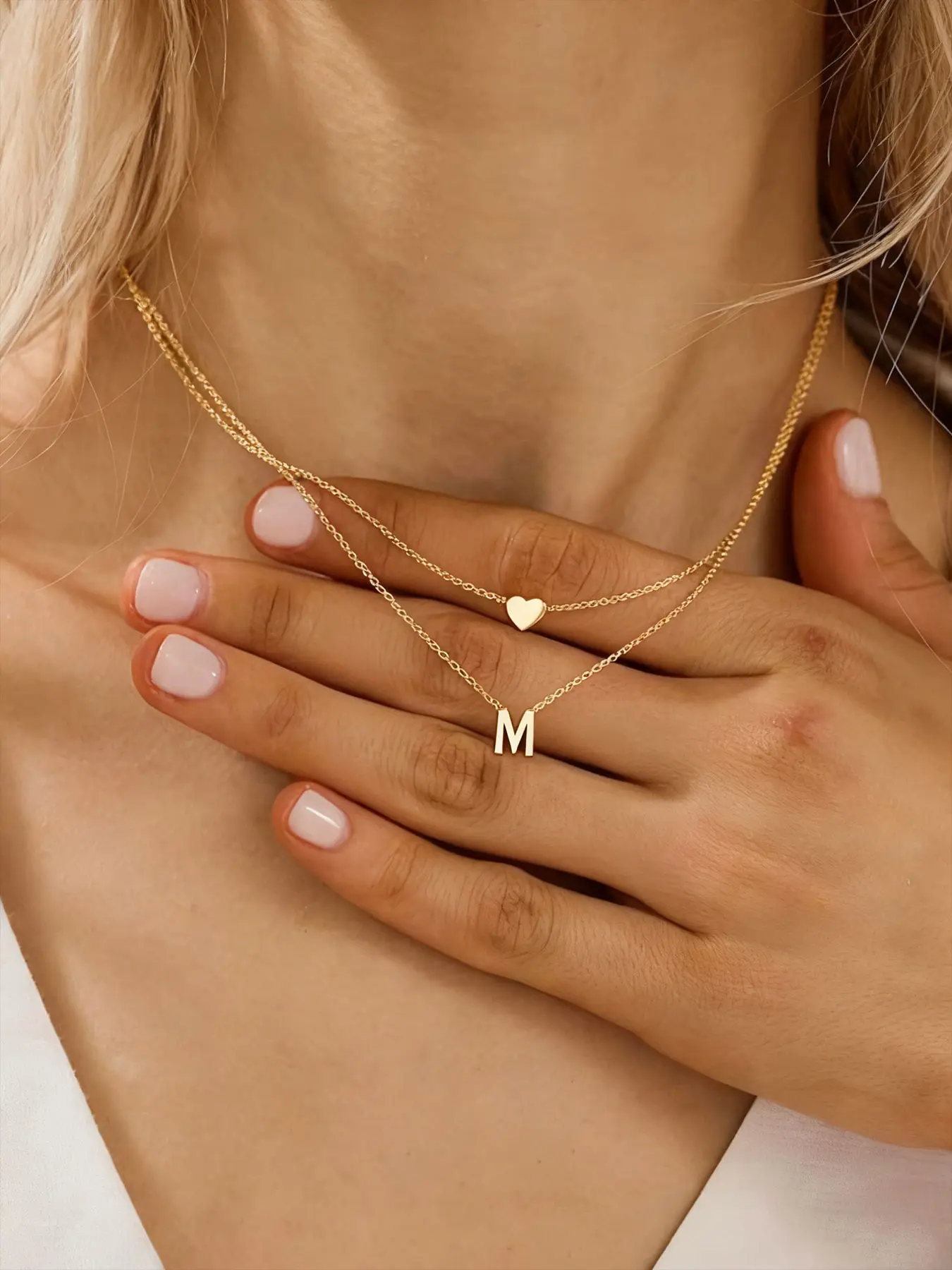 Initials Necklace, 26 Letters Pendant Necklace for Women & Girls, Heart Design Necklace, Fashion Jewelry for Party, Daily Decor, Trendy All-match & Exquisite Jewelry for Birthday Gift, Alphabet Necklace, Personalized Initials