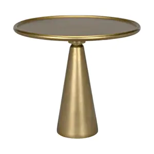 Hiro Short Side Table, Metal with Brass Finish
