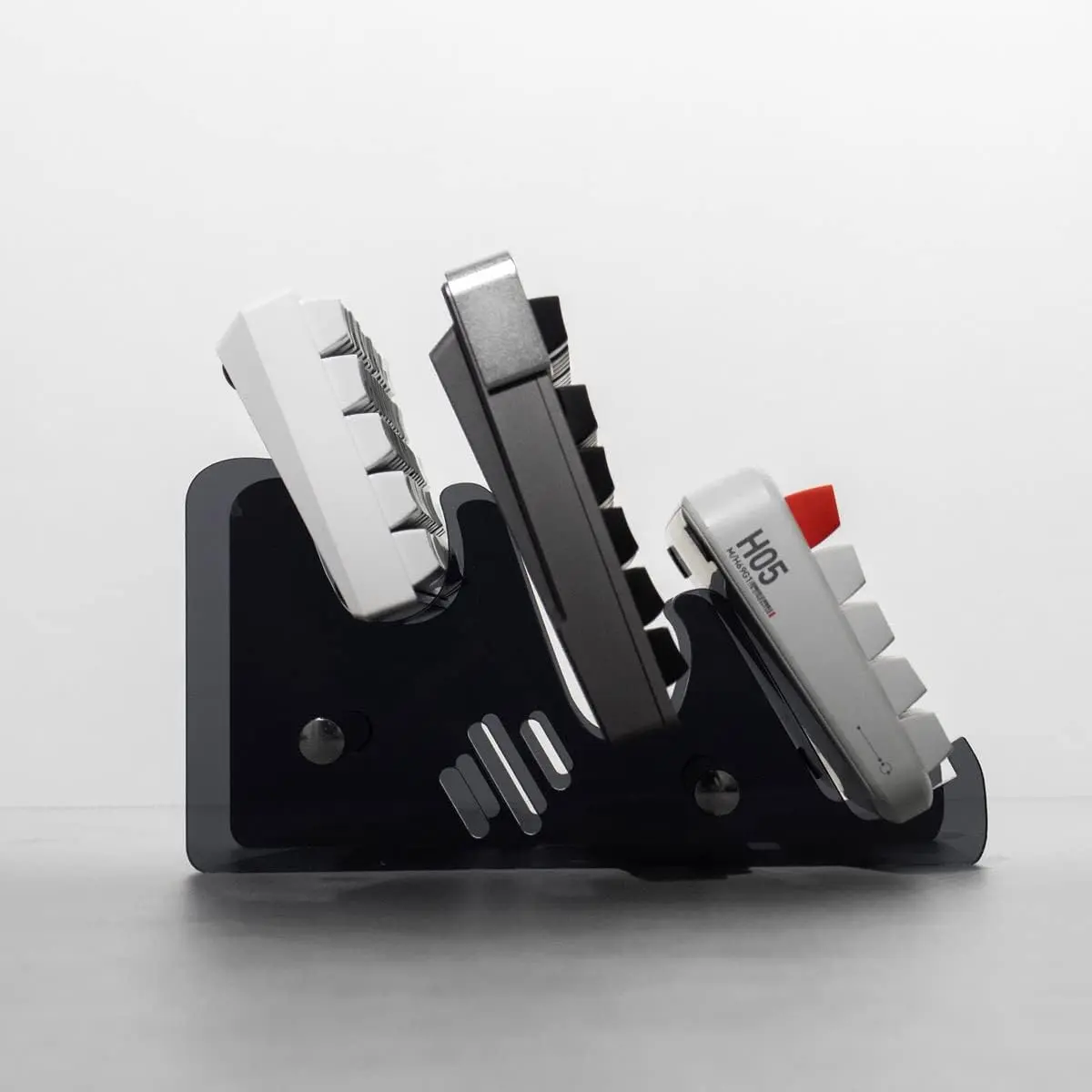 Black Keyboard Display Stand, Keyboard Container, Keyboard Holder, Transparent  Stand for Three Keyboard