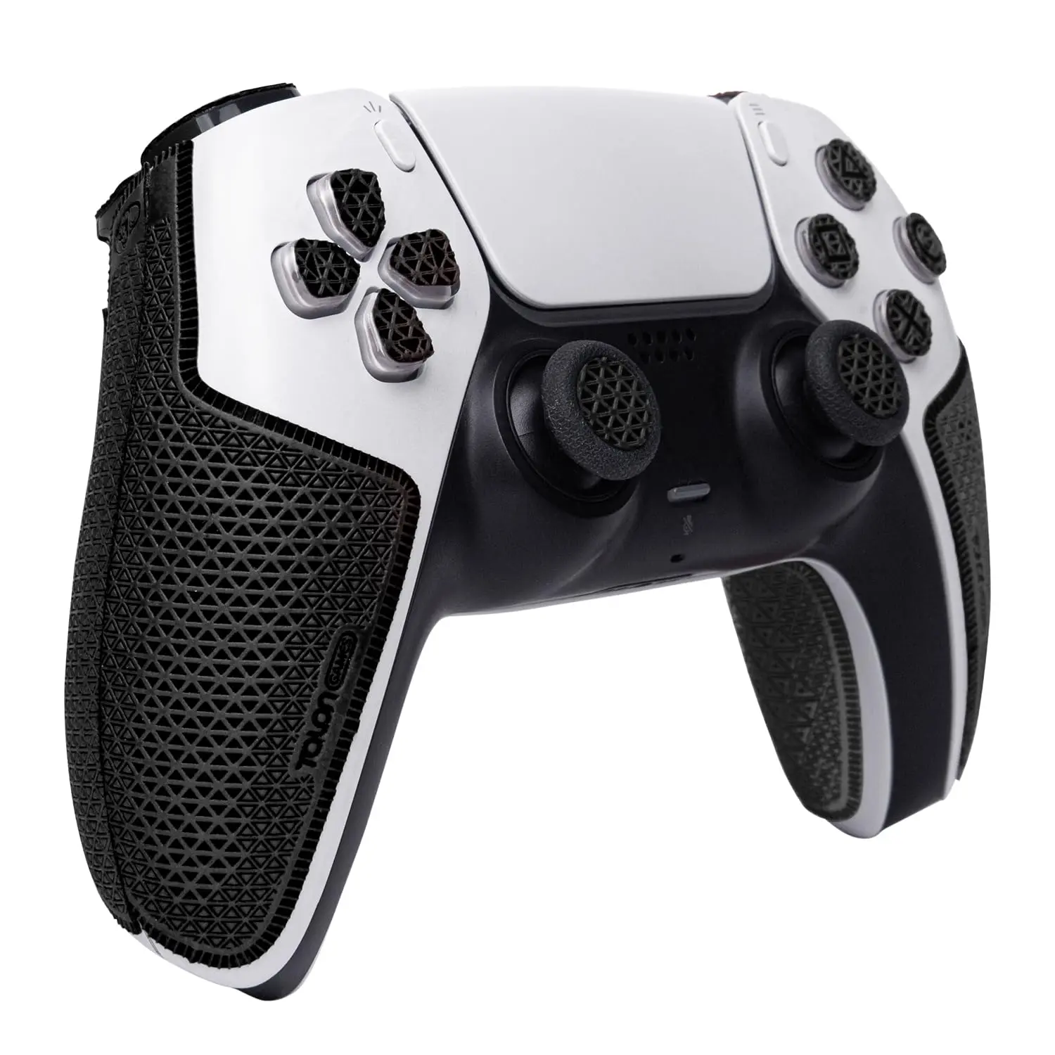 F-APT08 Ultra Version Black PS5 Controller Sticker Grip - Compatible with PlayStation 5 DualSense, Anti-Skid, Sweat-Absorbent, Pre-Cut, Easy-to-Install Console Protection Accessory