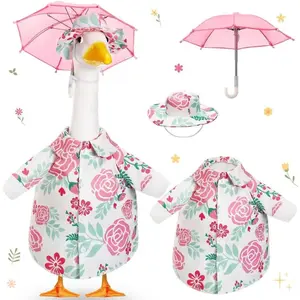 23 Inch Porch Goose Raincoat, Porch Goose Outfits Clothes Spring Summer Porch Goose Raincoat Goose Costume for 23 Inch Large Goose Statue, Outdoor Goose Dress for Patio Garden Porch Yard Lawn