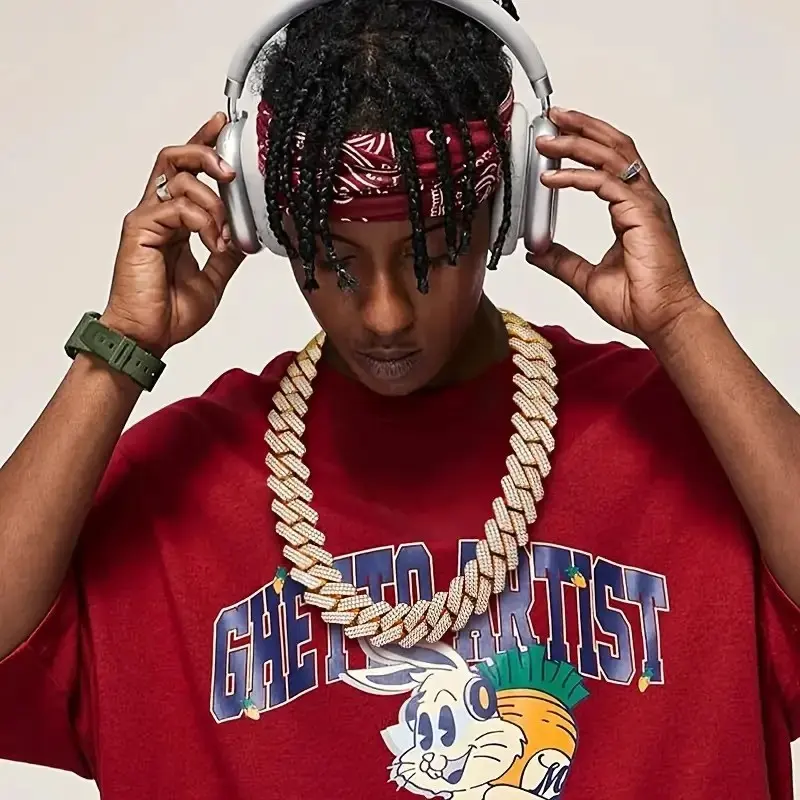 22Mm Wide Hip-Hop Rapper Exclusive Necklace, Perfect Valentine'S Day Present for Your Boyfriend, Father, Or Friends, Ideal for Parties, Gatherings, Nightclubs, Bars, Weddings, Autumn And Winter Hip-Hop Competitions, Hip-Hop Pendant