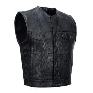 Cobra Crest™ Men's Lowcut Motorcycle Leather Vest