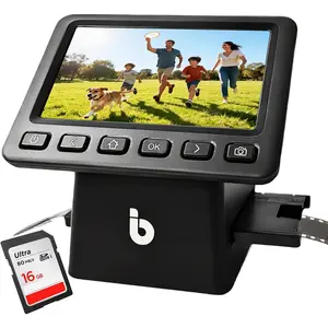 ClearScan P5 Film Scanner with SD Card, Upgraded Version, 24MP High-Resolution 35mm/135/126/110/Super 8 Film & Slide Converter with 5" LCD, Quick Digital JPEG Conversion