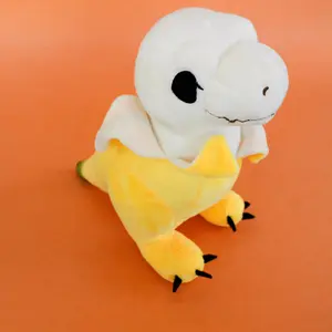 Bananasaurus Rex Plush Banana T-Rex Dinosaur Plushie - Cute Huggable Design, Poseable Peel for Interactive Play