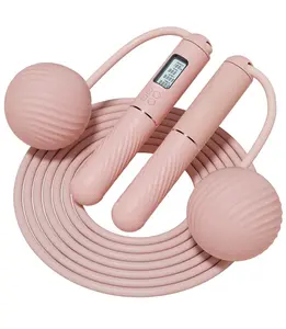 Cordless Jump Rope 2 In 1 with Large Cordless Ball-Weighted Jump Rope for Women men Kids Outdoor Speed Boxing Crossfit Workout Exercise Cardio with LCD Display Adjustable