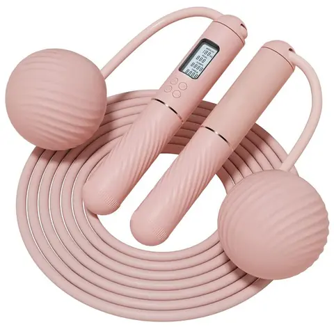 Cordless Jump Rope 2 In 1 with Large Cordless Ball-Weighted Jump Rope for Women men Kids Outdoor Speed Boxing Crossfit Workout Exercise Cardio with LCD Display Adjustable