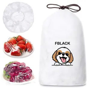 100Pcs Elastic Food Storage Covers - Reusable Stretchable Plastic Bowl Covers for Food Prep & Leftovers, Transparent Fresh Keeping Bags, Universal Fit for Plates & Bowls