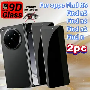 2pcs Full Coverage Privacy Tempered Glass Film, 9h Hardness, Scratch-Resistant, for Oppo Find N6/n5/n3/n2/n, Foldable Phone Users