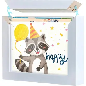 Art Frame 4.3x6in - Wooden Artwork Display & Storage Frame with  Opening for Easy Artwork Change - Holds 150 Drawings - Freestanding or Wall Mounted - A5 Size