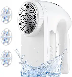 IPX6  Washable Electric Fabric  and Lint Remover, Rechargeable Sweater Defuzzer with 3 Free Extra , Quickly and Effectively Remove Fluff, Fuzz, Bobbles for Clothes, White
