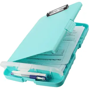 Foldable Clipboard Organizer with Storage - Plastic Clipboard Folio for Teacher, , , Offices (Arctic Blue)