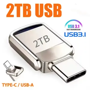 USB Flash Drive 2TB  3.2 Type C PenDrive Memory Stick 256GB 1TB 2TB Pen Drive Flash Disk for PC Smartphone Storage U Disk Multi-Device High-Speed