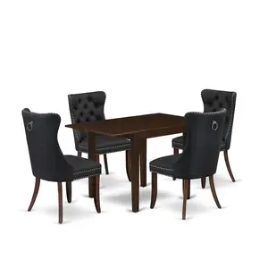 5 Piece Dining Set Consists of a Rectangle Kitchen Table with Dropleaf