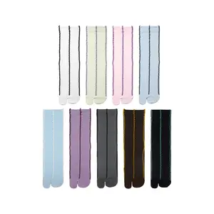 Knitted split-toe socks for women, seamless two-toe socks, pig-trotter socks, sousou color-blocking Korean ins-style mid-calf socks