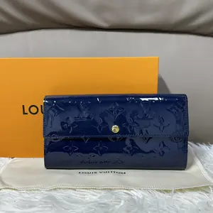 Pre-owned Louis Vuitton LV Patent Leather Dark Blue Wallet（SZ H02050）