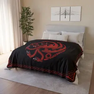 Targaryen Dragon Sherpa Blanket: Game of Thrones Fleece Throw