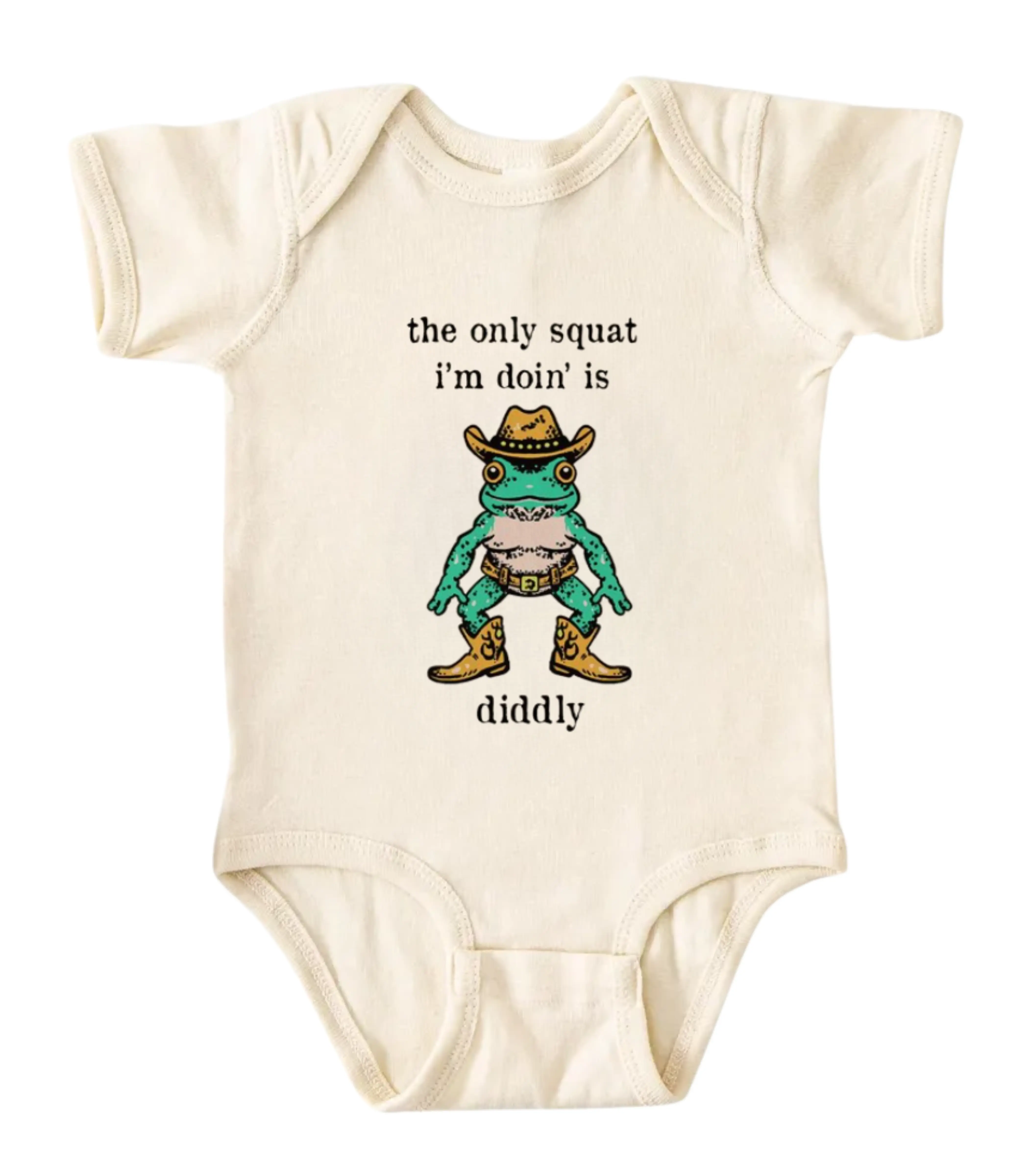 [BUBVORIE] The only squat i'm doin' is diddly Onesie, Funny Cowboy Baby Bodysuit, Sarcastic Novelty Baby Outfit, Baby Shower Gift, Pregnancy Announcement Onesie