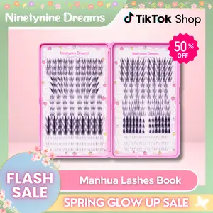 Ninetynine Dreams THE MANHUA LASHES BOOK | includes 10 Styles of Anime Manhua Douyin False Eyelash Clusters — Natural to Dramatic Upper & Bottom Lashes, Reusable Long-Lasting Ultra-Thin Band Individual Eyelashes Travel Friendly Lash Set for Beginners