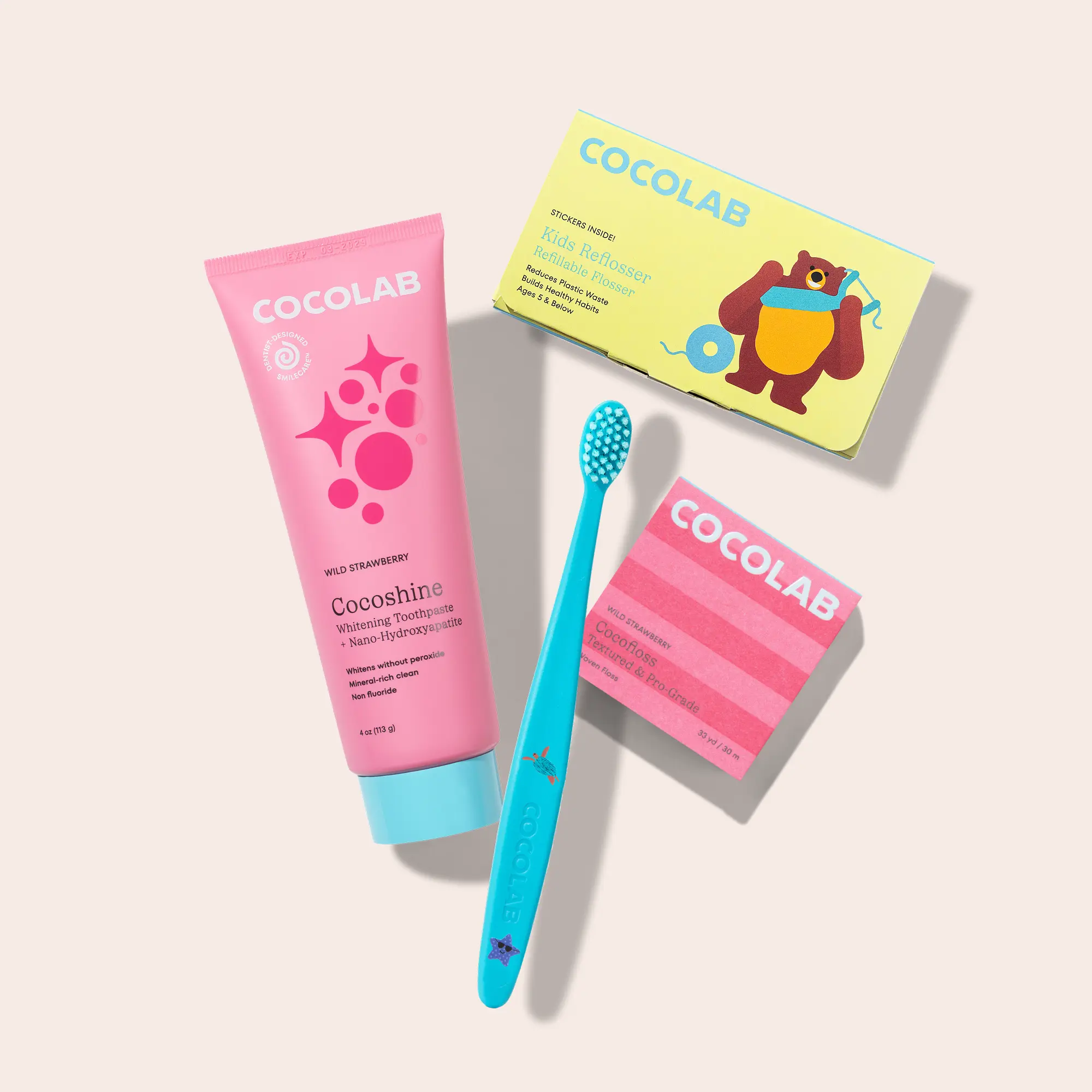 COCOLAB Happy Kids Teeth Routine, Complete Oral Care Bundle Kit, Dentist-Designed Essentials for Kids
