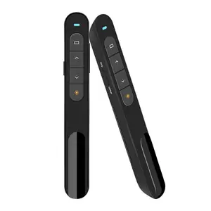 DinoFire Wireless Presenter, Hyperlink Volume Control Presentation Clicker RF 2.4GHz USB PowerPoint Clicker Presentation Remote Control Pointer Slide Advancer (Black)