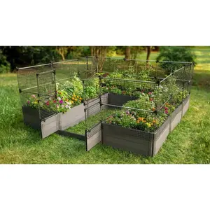 Walk-In Jumbo 12' x 12' Animal Barrier Raised Garden Bed - 2" Profile - GardenBLOX Classic