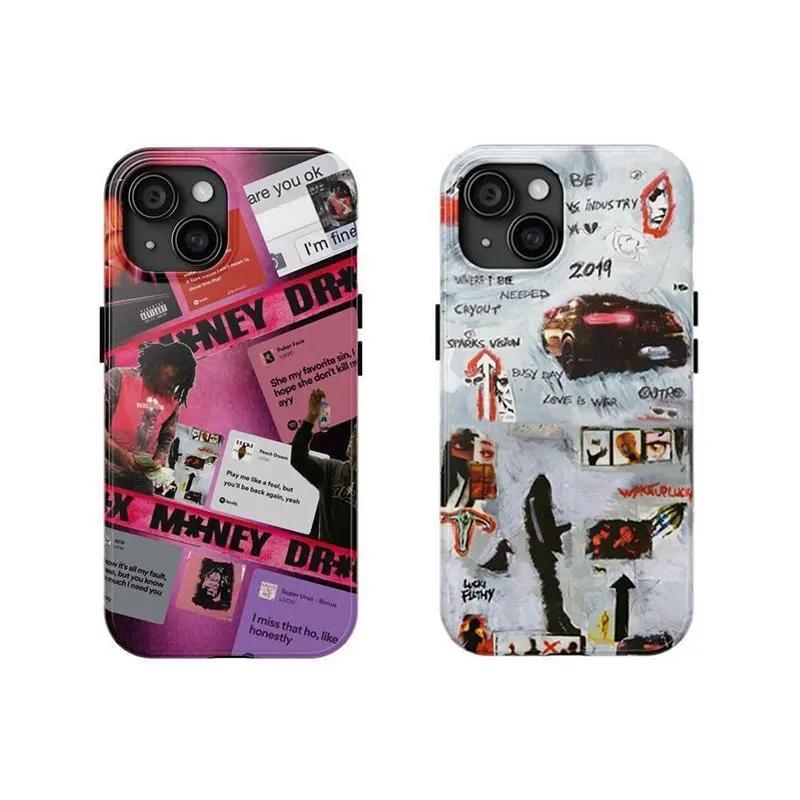 L-Luuuucki Rapper Phone Case Retro Collage Art Phone Case Compatible for iPhone 17Promax 16 15 14 13 12 11 and for Samsung S21-S25 Perfect Gift For Music Enthusiast