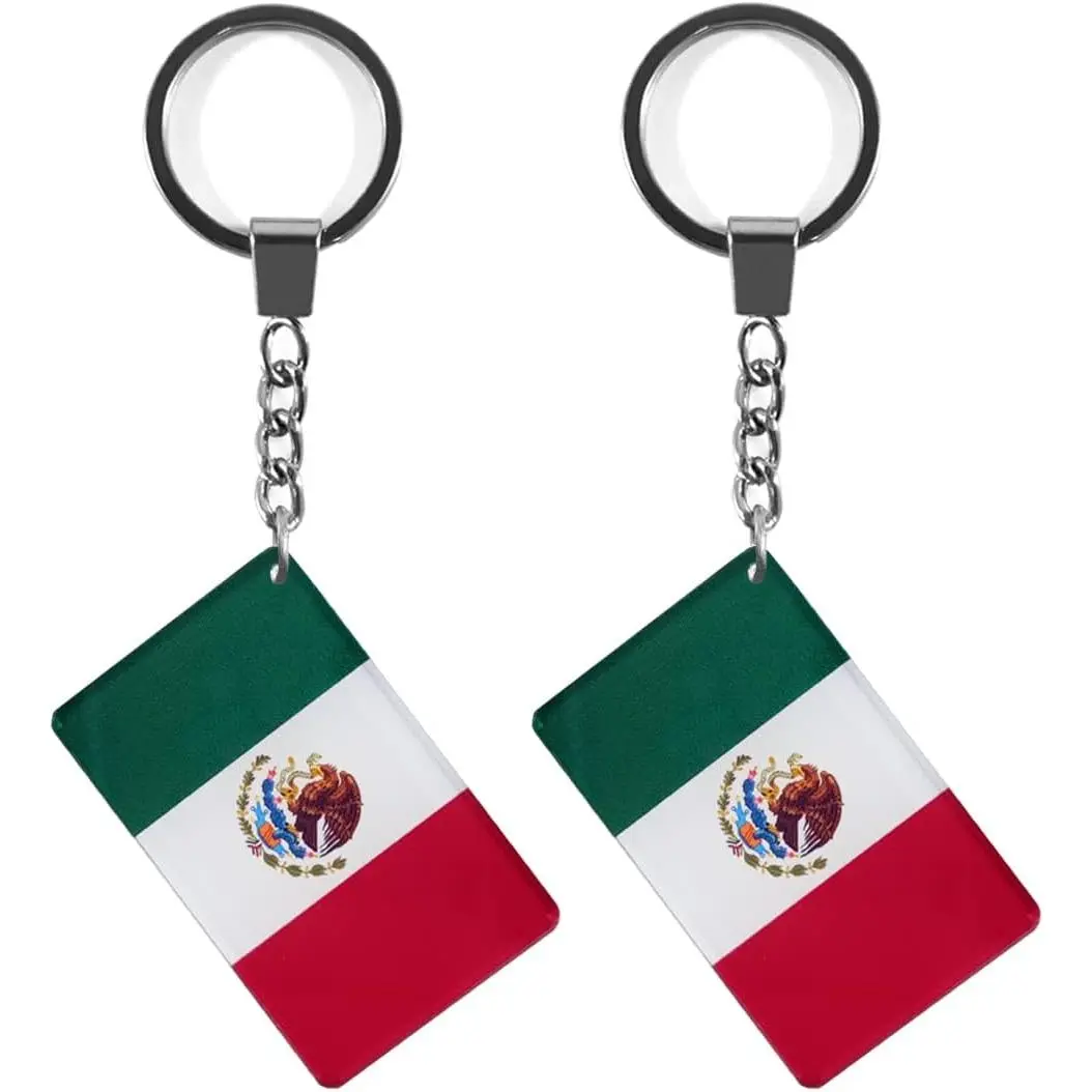 Patriotic Mexican Flag Souvenir Keychain, 2-Pack Fashion Accessory Key Ring