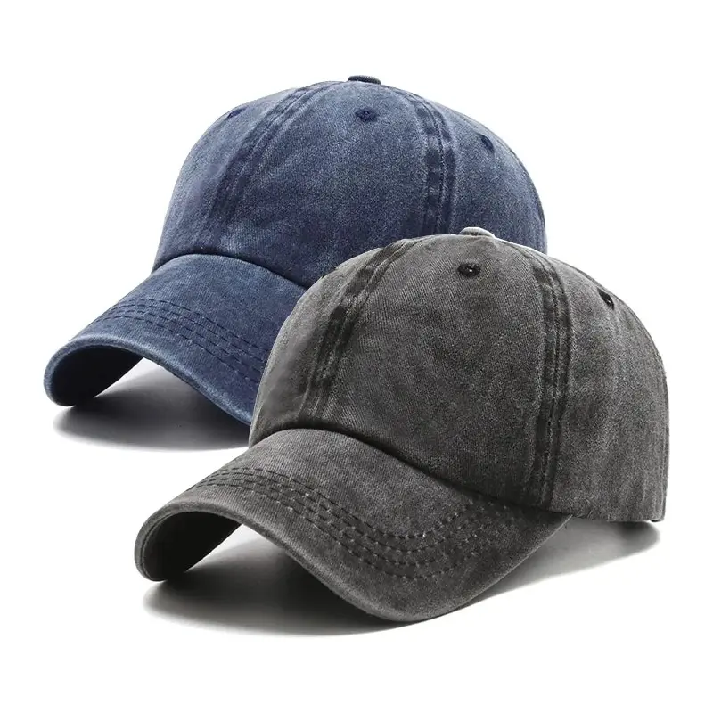 2-Pack Lightweight Cotton Baseball Caps, Vintage Washed Distressed Dad Hats for Women & Men, Adjustable Casual Outdoor Hat with Metal Buckle, Lightweight Baseball Cap